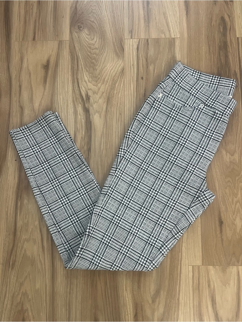 Michael Kors Black and White Houndstooth Ponte Pants